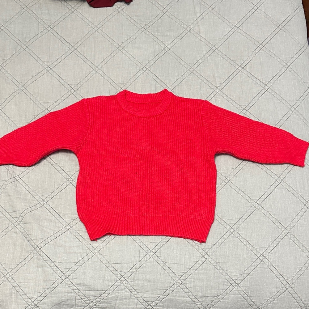 SHEIN Bold Red Crew Neck Sweater